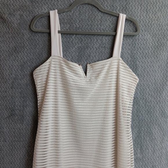GOOD AMERICAN Dress Sheer Mesh Midi Ivory Sleeveless Women's Size 4 NWT Stretch - Picture 4 of 9